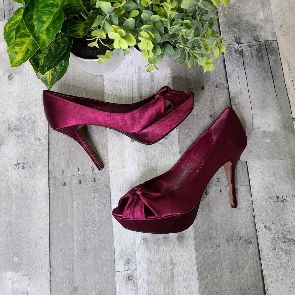 ASH Size 9 Satin Peep Toe Stiletto Heels